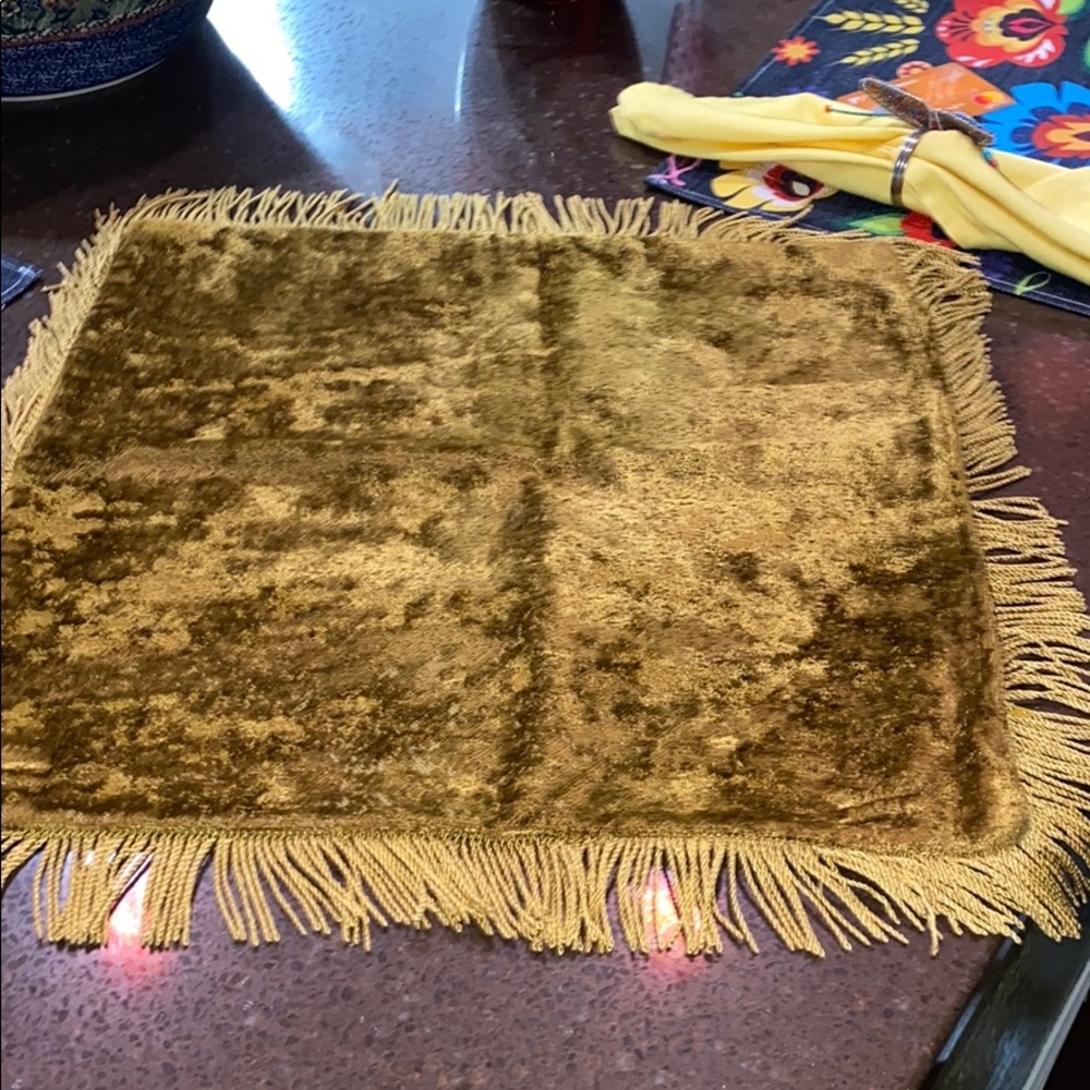 Vintage velvet with fringe very nice for age